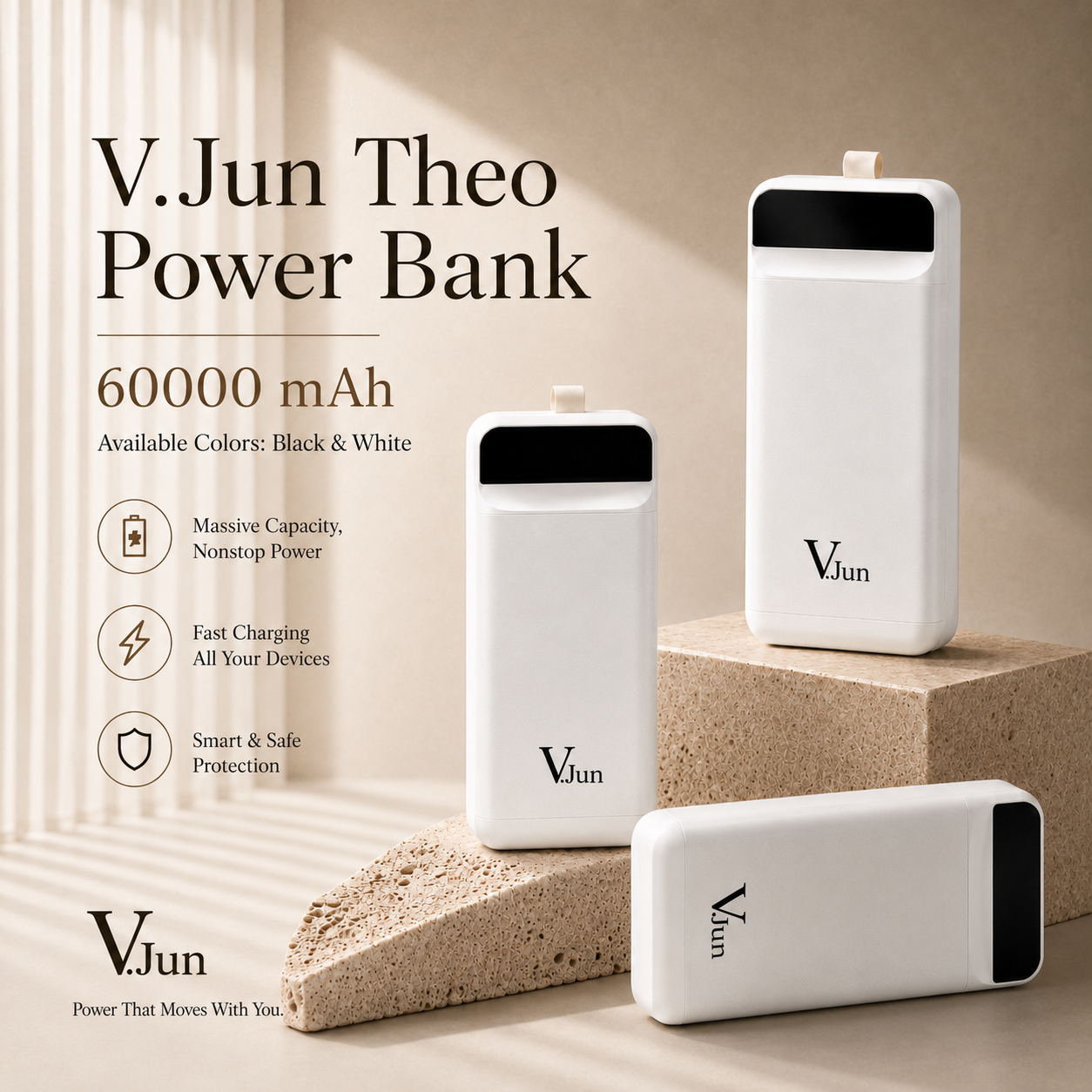 V.Jun Theo Power Bank 60000 mAh