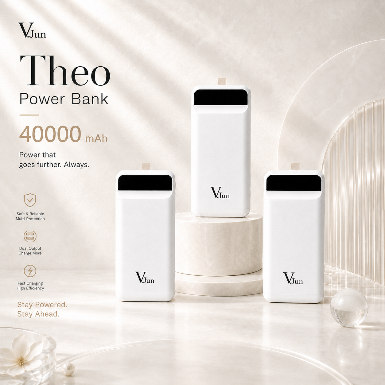 V.Jun Theo Power Bank 40000 mAh