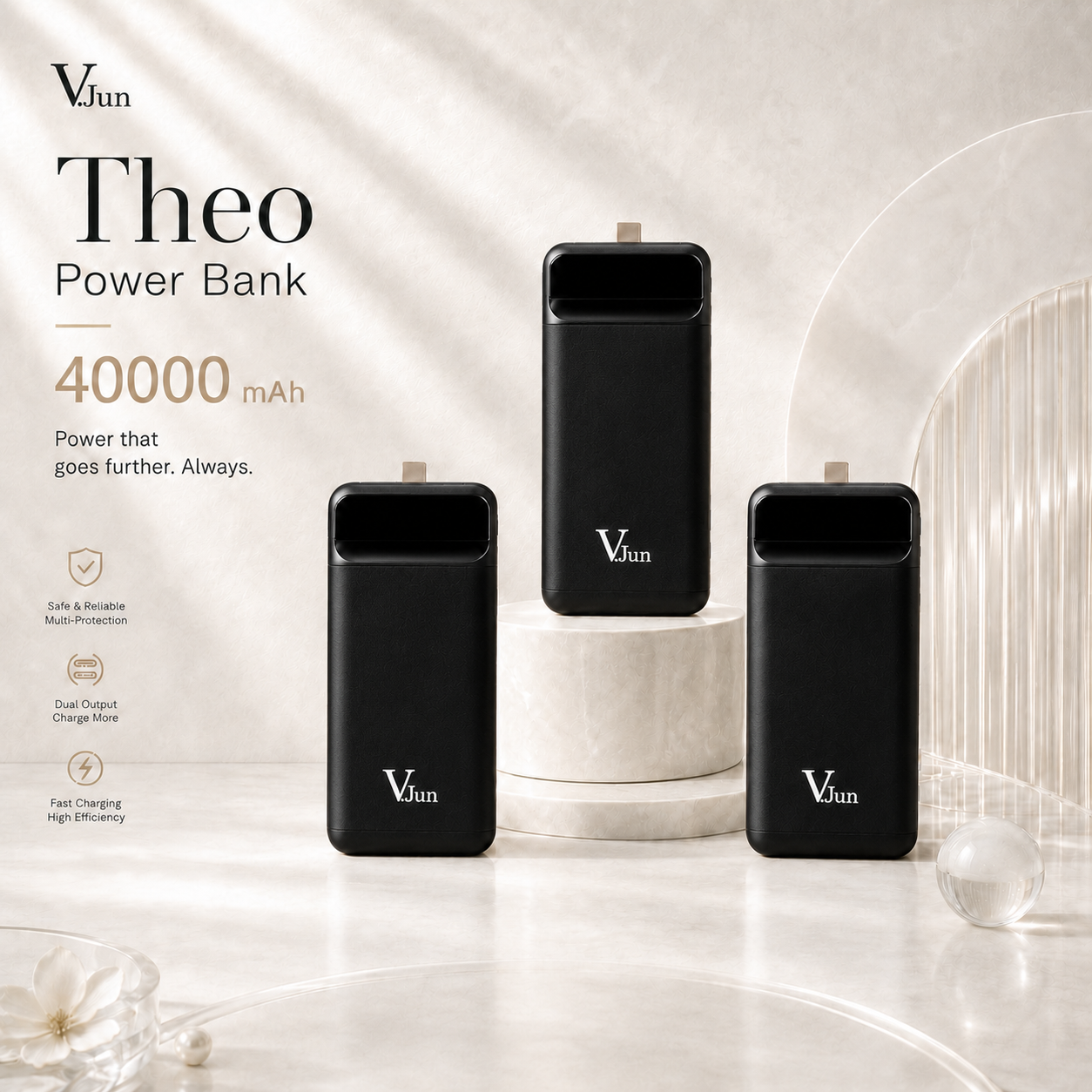 V.Jun Theo Power Bank 40000 mAh