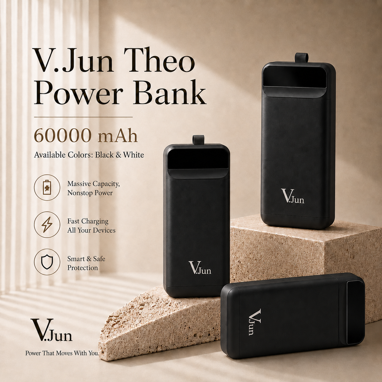 V.Jun Theo Power Bank 60000 mAh